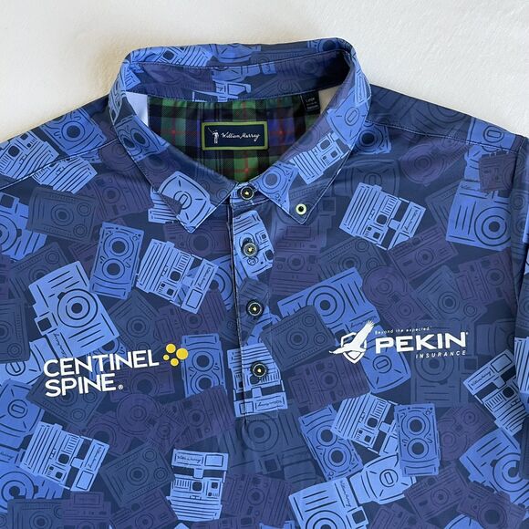 Bill William Murray Golf PGA TOUR Polo Shirt L Candid Camera DA Points - Picture 3 of 10